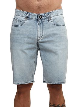 Volcom Solver Denim Shorts Worn Light Blue
