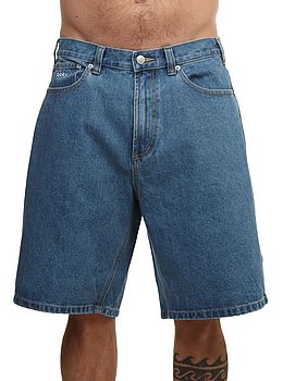 Obey Bigwig Baggy Denim Shorts Light Indigo