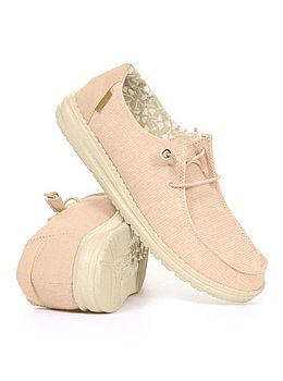 Hey Dude Wendy Chambray Shoes Peach