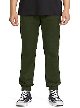 Volcom Frickin Slim Jogger Pants Dark Green