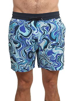 Volcom Lido Print Trunk Volley Shorts Navy