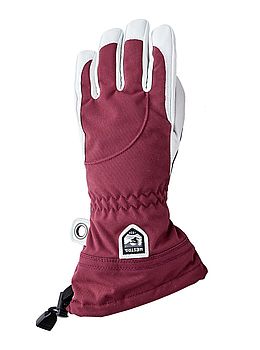 Hestra Ladies Heli Ski 5 Finger Snow Gloves Bordeaux