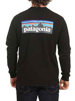 Patagonia P-6 Logo Long Sleeve Responsibili-Tee Black