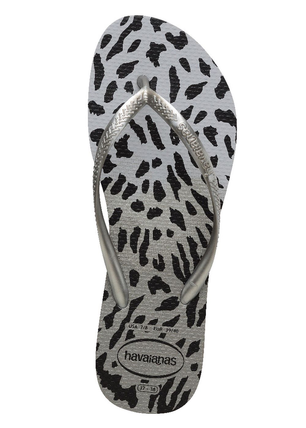 Havaianas Slim Animals Flip Flops Leopard Print Grey
