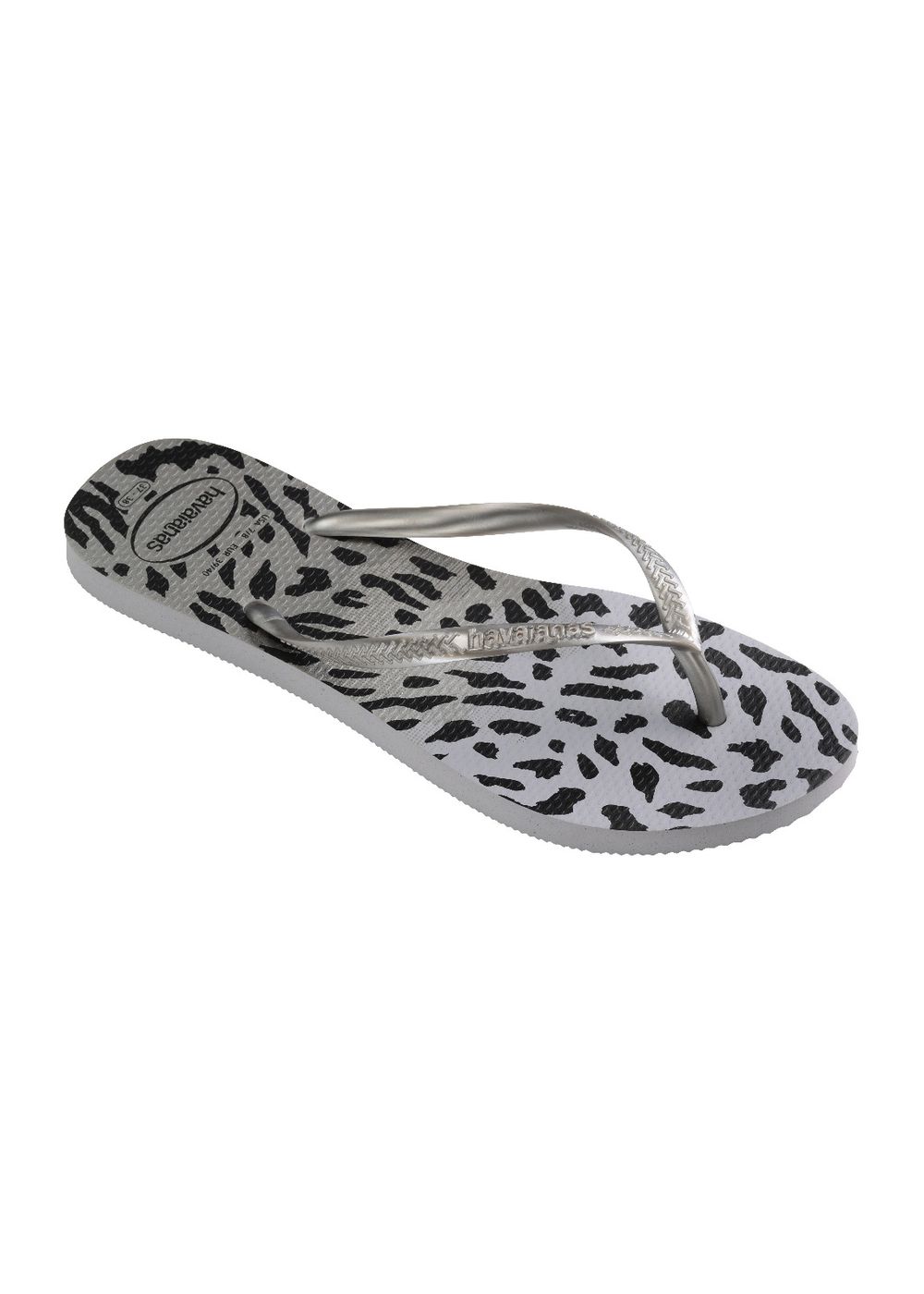 Havaianas Slim Animals Flip Flops Leopard Print Grey
