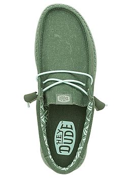 Hey Dude Wally Canvas Shoes Duck Green