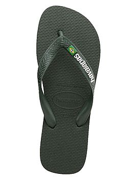 Havaianas Brasil Logo Flip Flop Green Olive