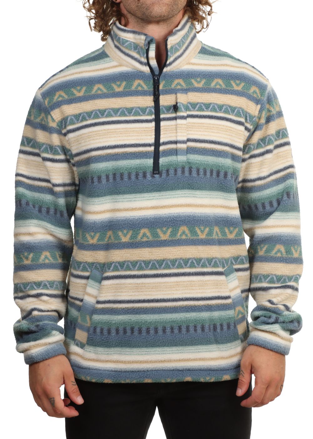 Billabong Boundary Mock Fleece Silver Birch