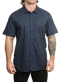 Volcom Scaler Stone Woven Shirt Midnight Blue