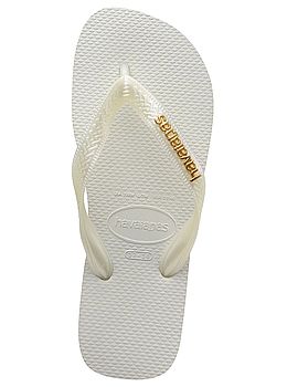 Havaianas Logo Metallic Flip Flops White