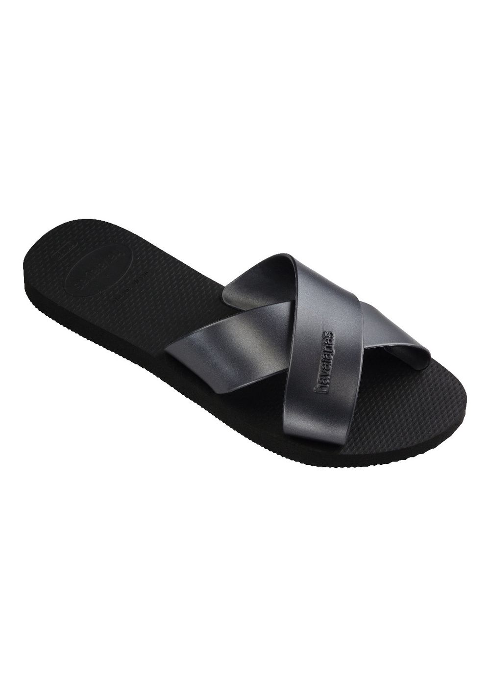 Havaianas Aqua Metallic Slider Sandals Black
