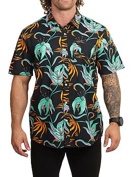 Volcom Brainmelter Floral Shirt Black Green
