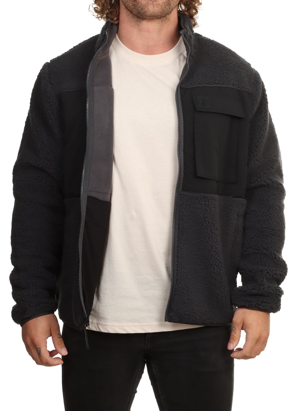 Volcom Storm Stone Zip Fleece Asphalt Black
