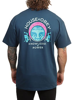Obey Knowledge Is Power Tee Harbor Blue