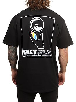 Obey Global Systems Tee Black