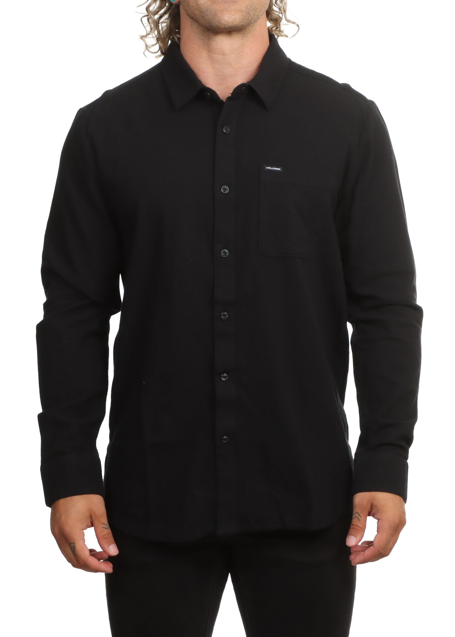 Volcom Caden Solid Shirt Antique Black