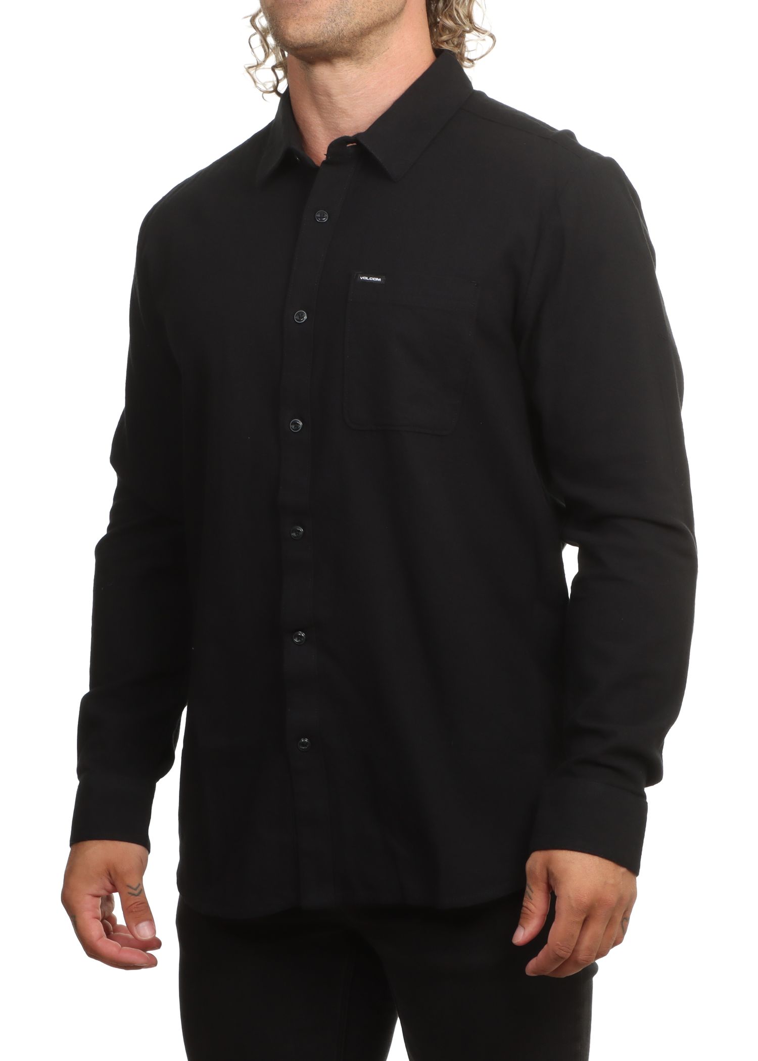 Volcom Caden Solid Shirt Antique Black