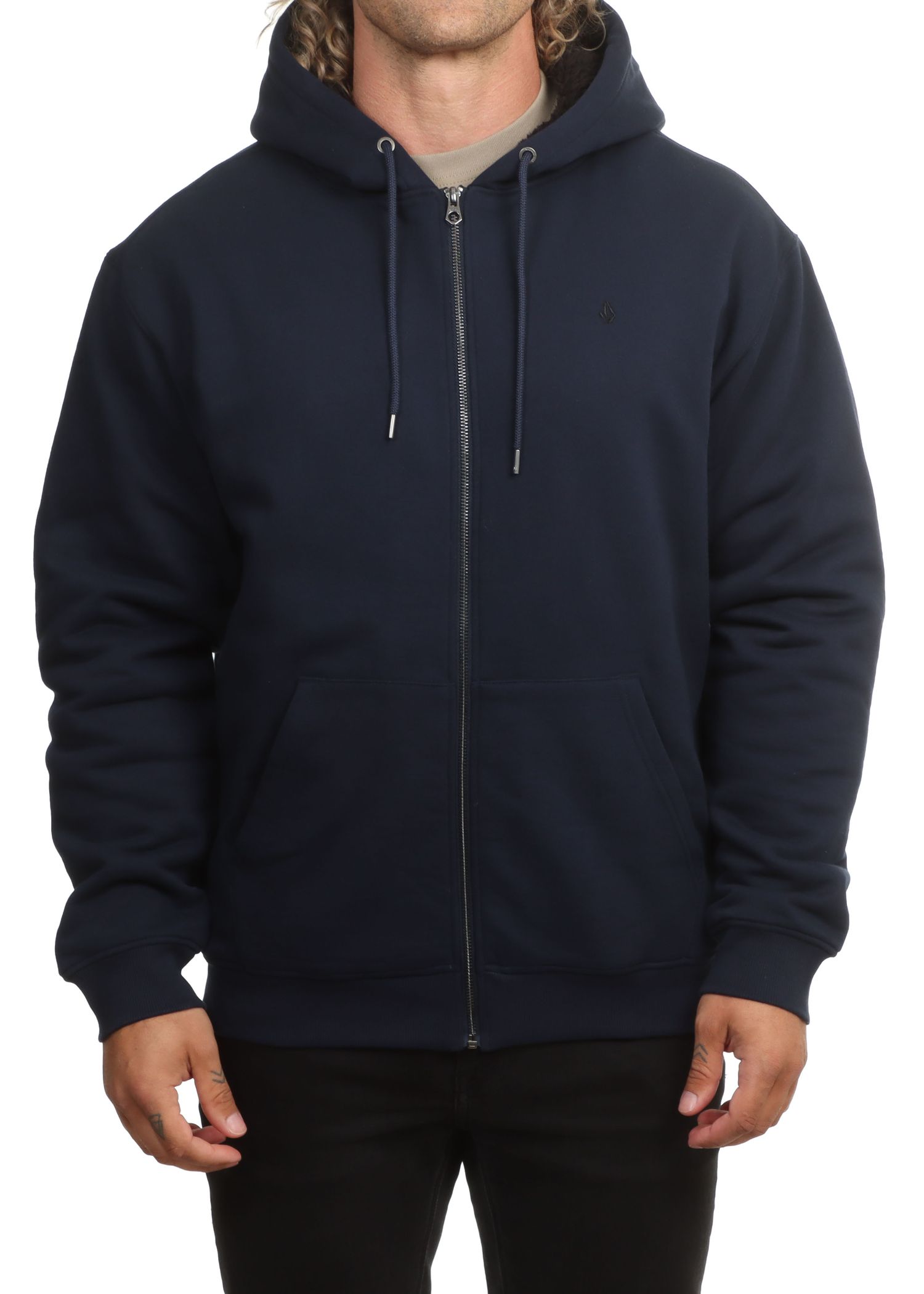 Volcom Single Stone Lined Zip Hoodie Marine