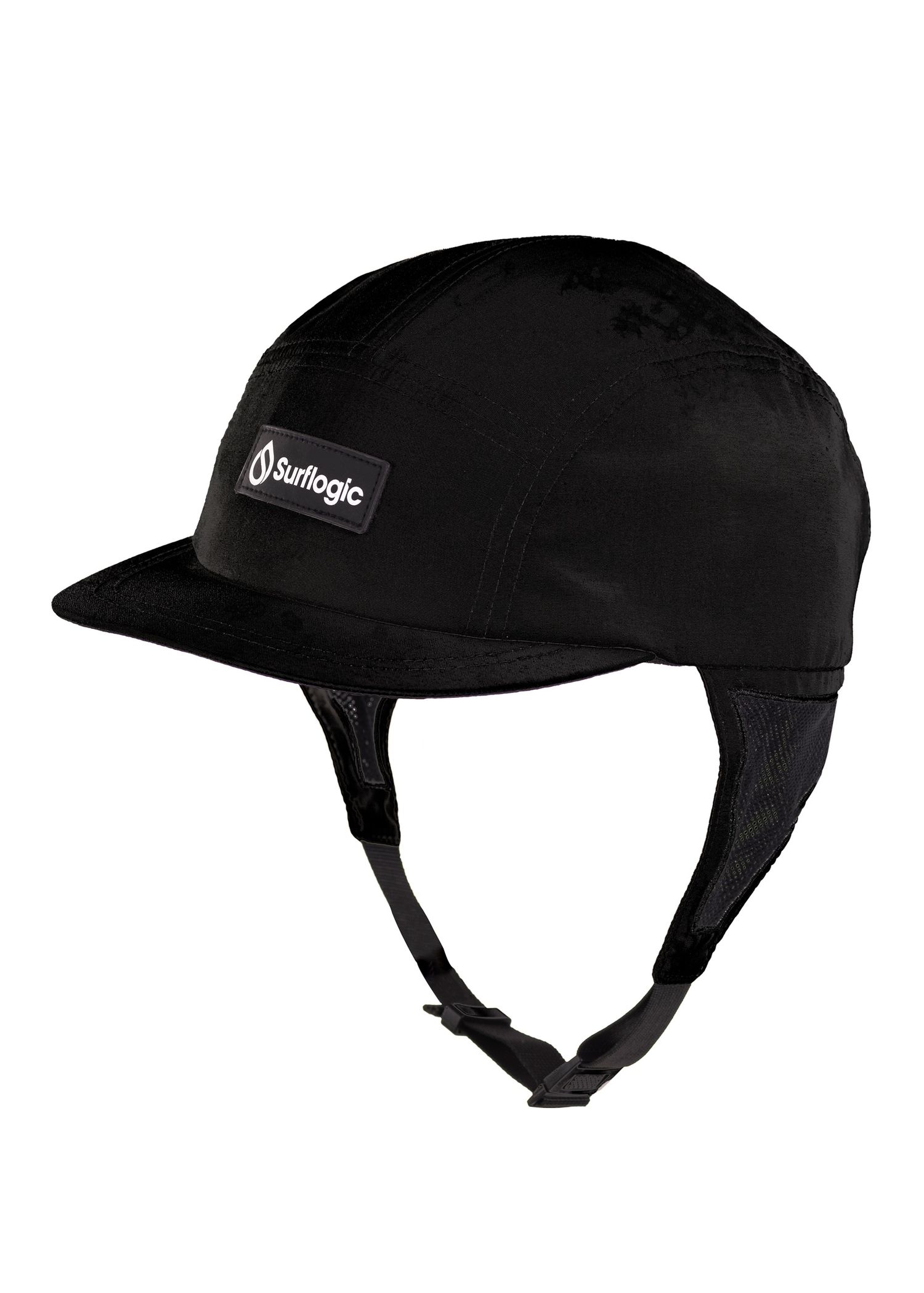 Surflogic Surf Cap With Chin Strap Black