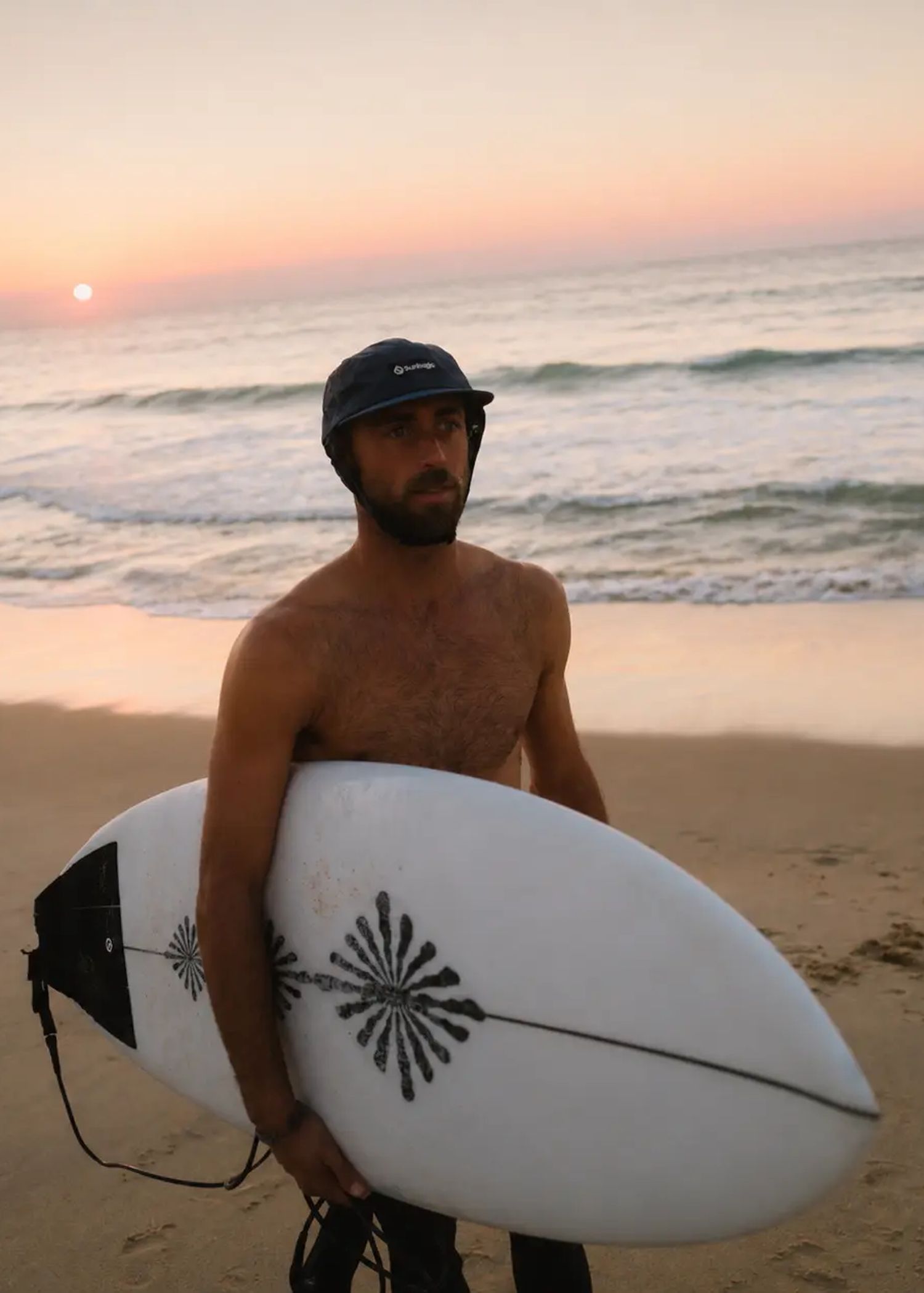 Surflogic Surf Cap With Chin Strap Black