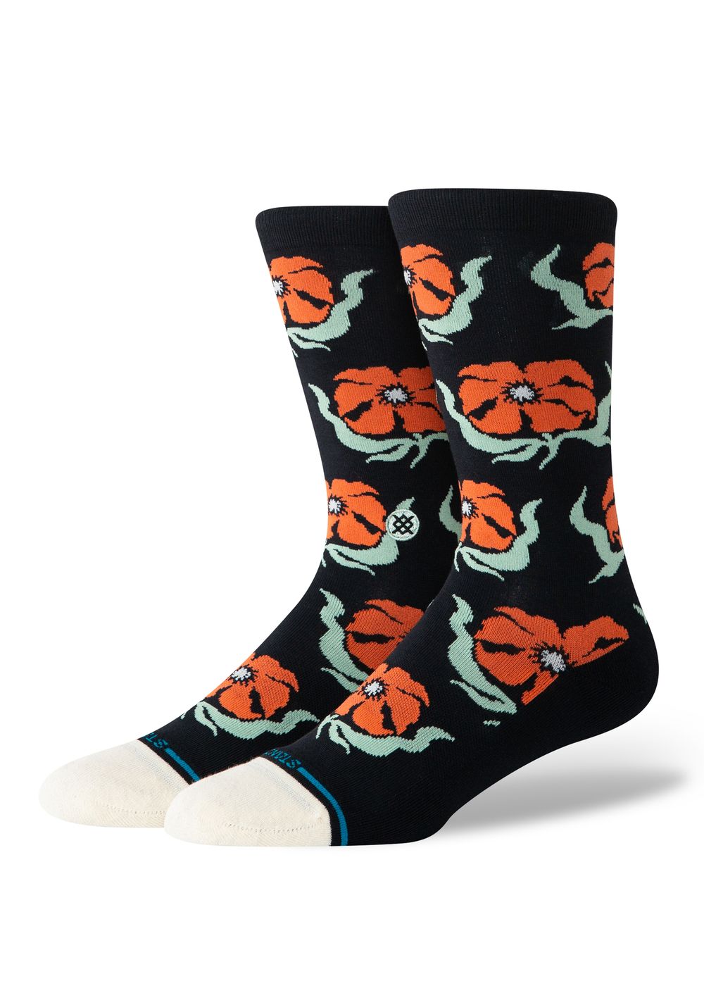 Stance Broadcast Floral Crew Socks Black