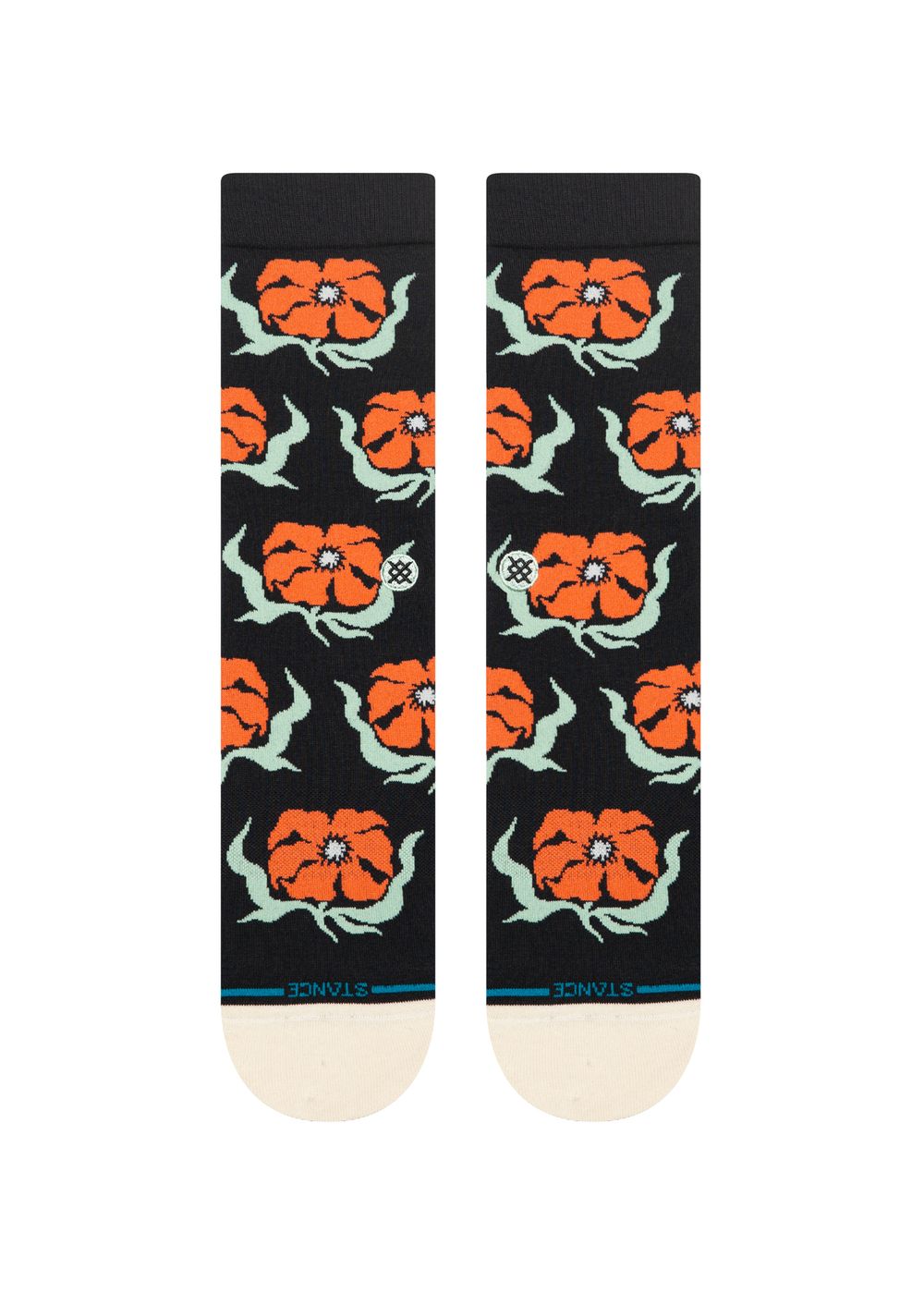 Stance Broadcast Floral Crew Socks Black