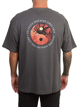 Saltrock Yin Yang Wave Tee Dark Grey
