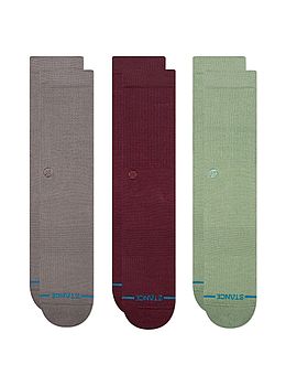 Stance Icon 3 Pack Socks Dark Grey