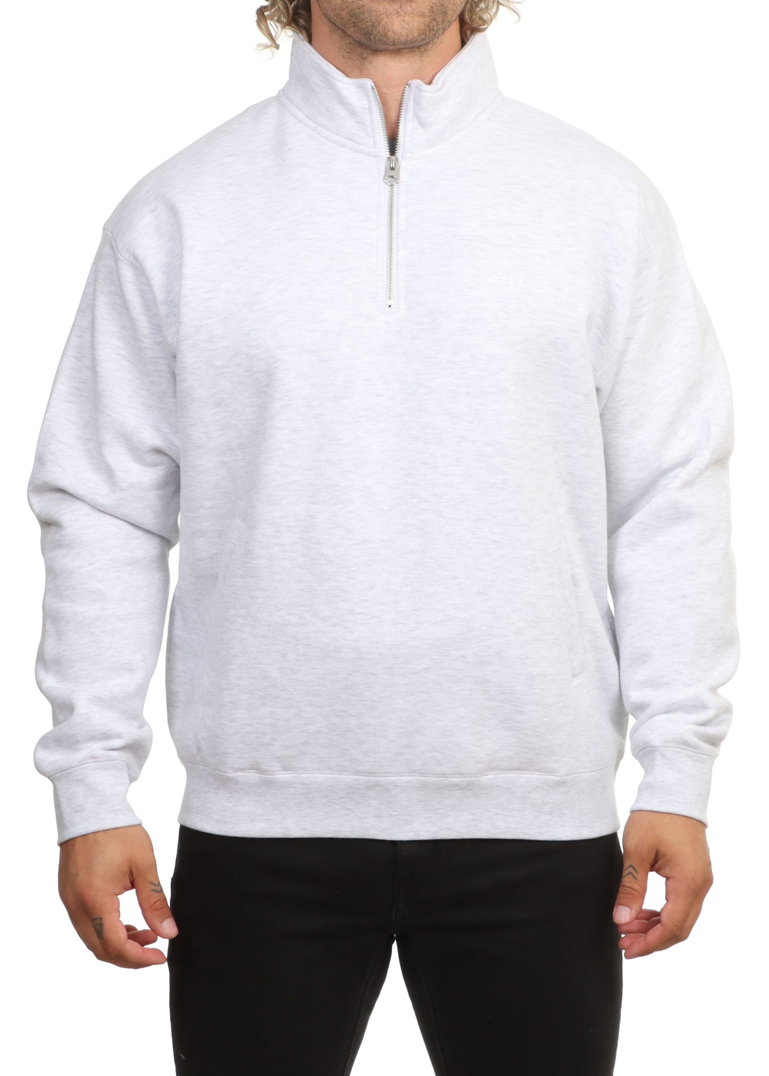 Obey Established Works Bold Mockneck Crew Grey