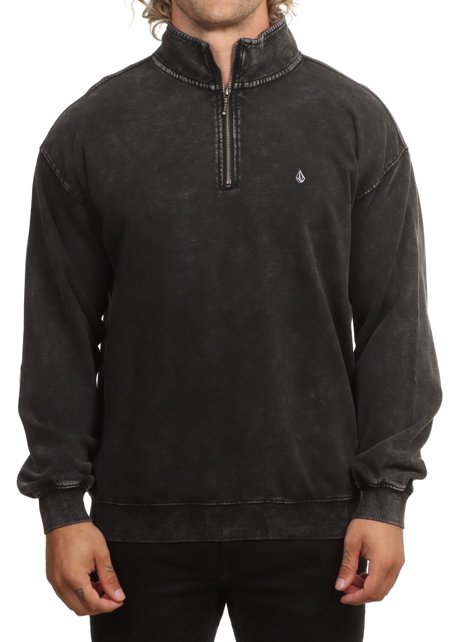 Volcom Single Stone Quarter Zip Light Acid Black