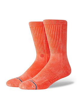 Stance Icon Dyed Crew Socks Coral