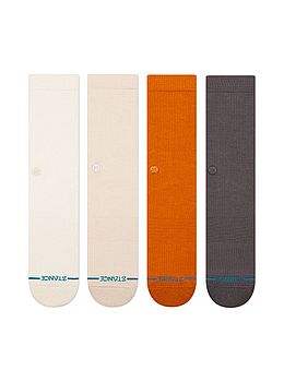 Stance Icon Crew 4 Pack Socks Canvas