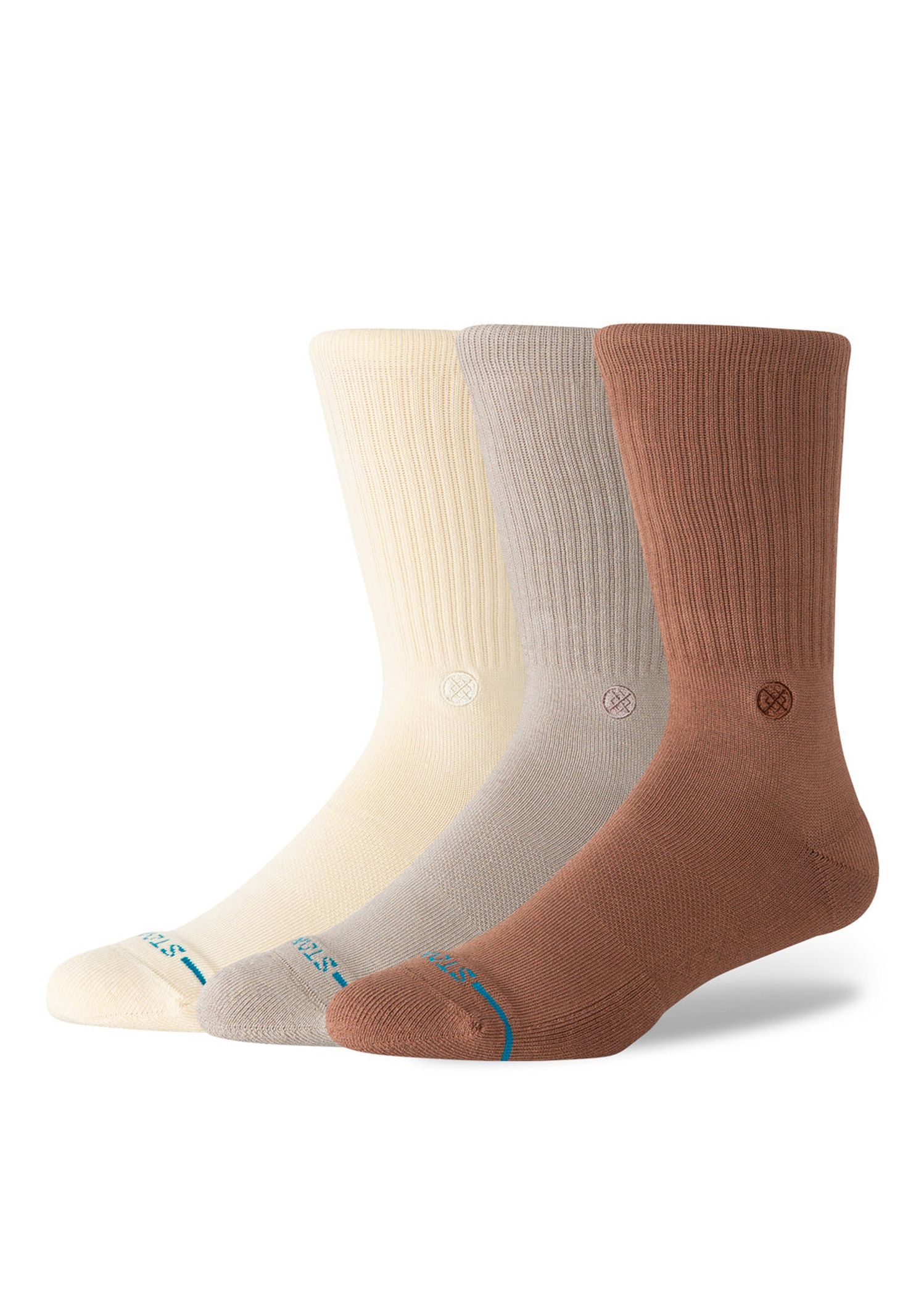 Stance Icon 3 Pack Socks Brown