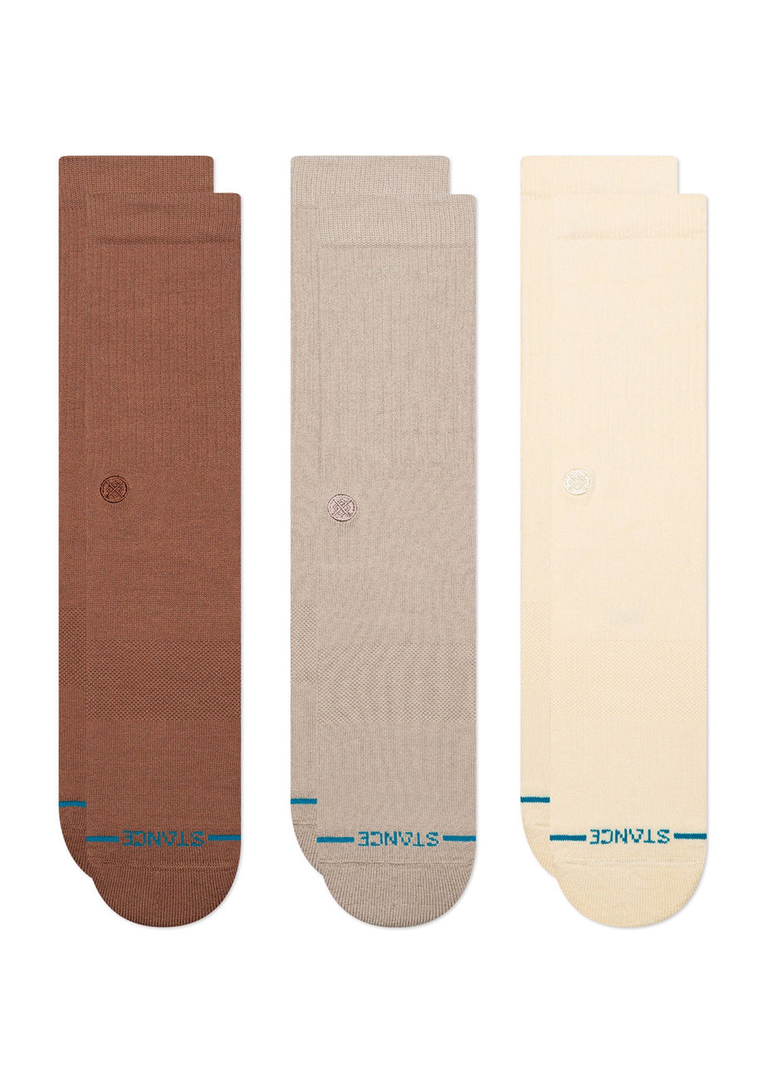 Stance Icon 3 Pack Socks Brown