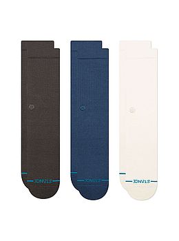 Stance Icon 3 Pack Socks Charcoal
