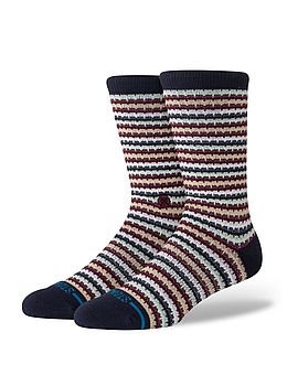 Stance Chiclets Waffle Knit Crew Socks Navy