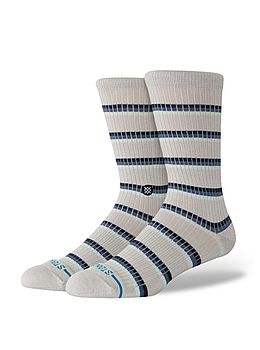 Stance Multistripe Ribbed Crew Socks Grey