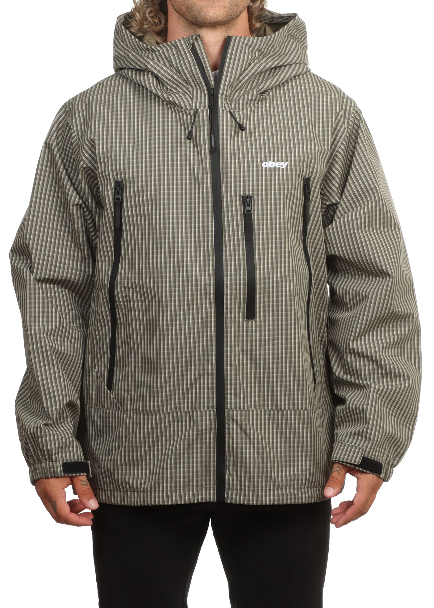 Obey Obsidian Jacket Vetiver Plaid