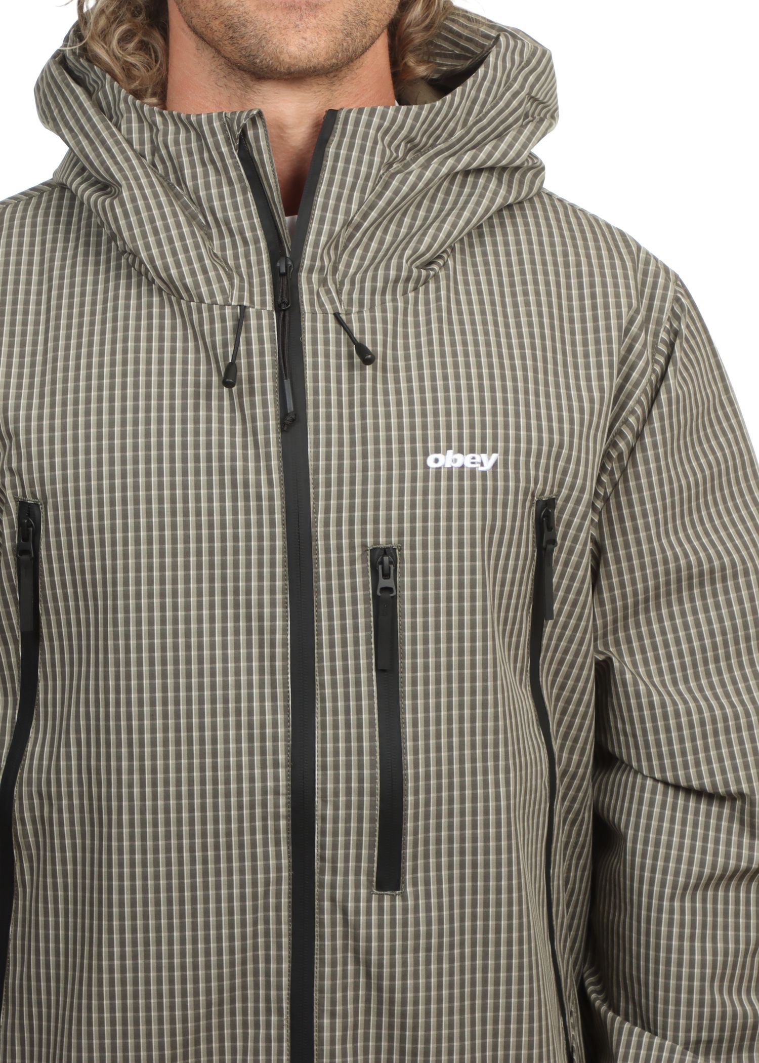 Obey Obsidian Jacket Vetiver Plaid