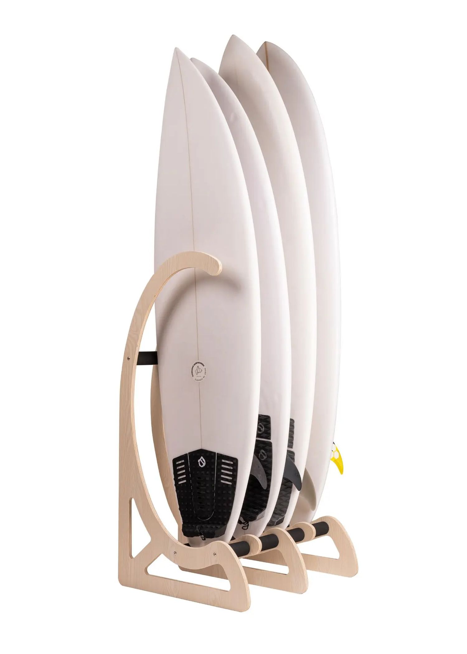 Surflogic Wave Shaped Wooden Free Standing Surfboard Rack