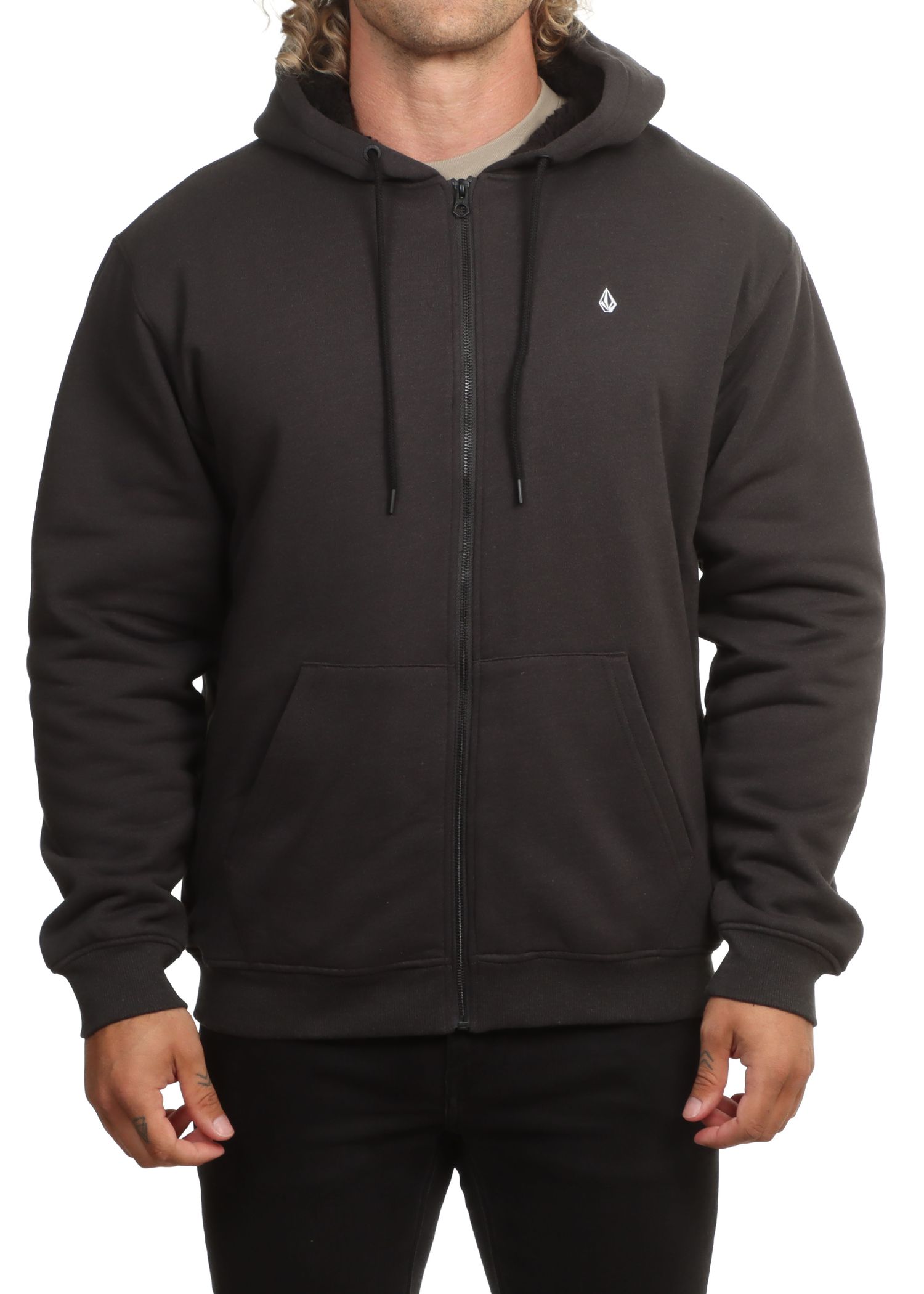 Volcom Single Stone Lined Zip Hoodie Black