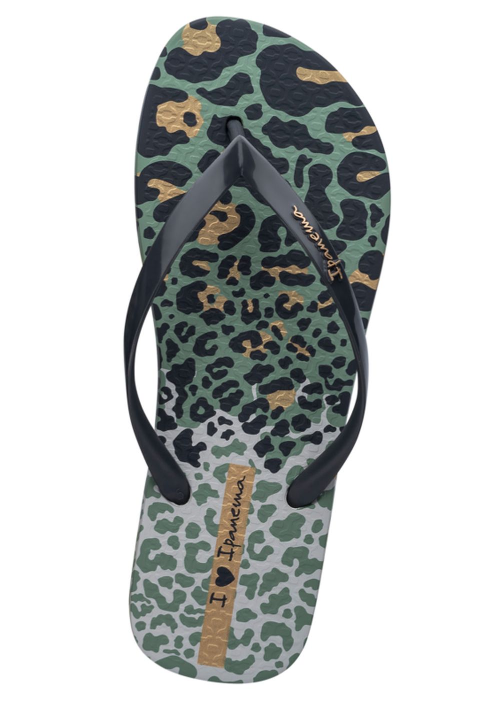 Ipanema Animal Print VI Flip Flops Grey Green