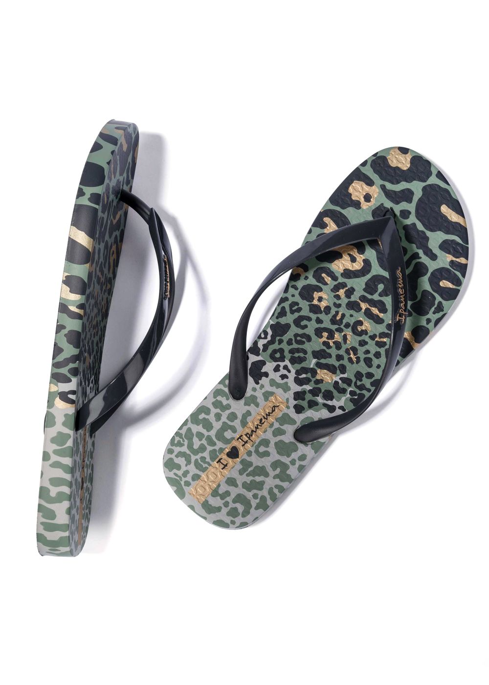 Ipanema Animal Print VI Flip Flops Grey Green