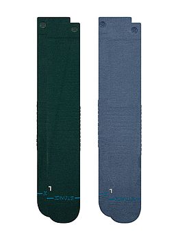 Stance Solid 2 Pack Mid Poly Snow Socks Pine