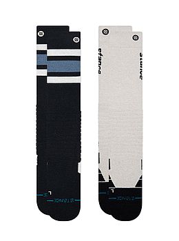 Stance Speed 2 Pack Mid Poly Snow Socks Black