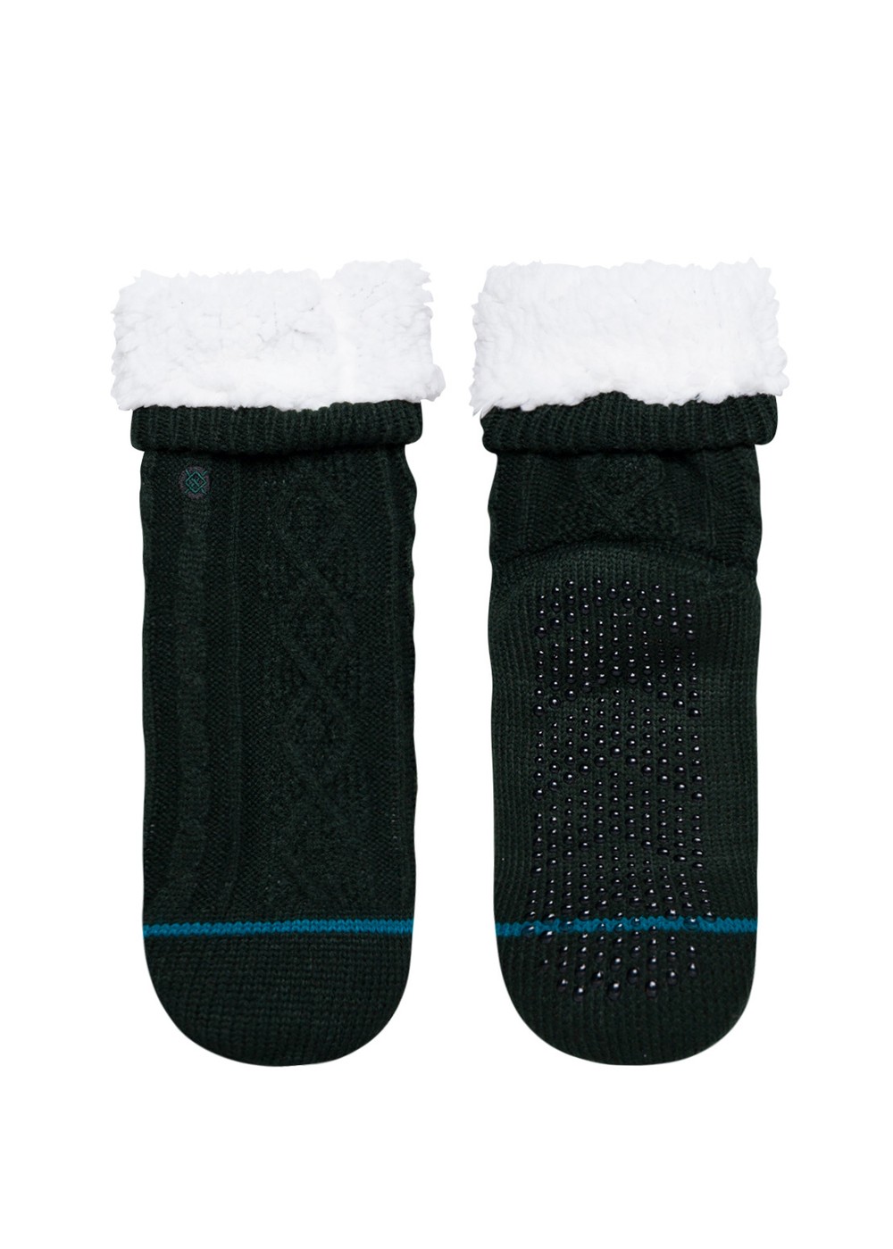 Stance Knitted Roasted Fluffy Slipper Socks Green