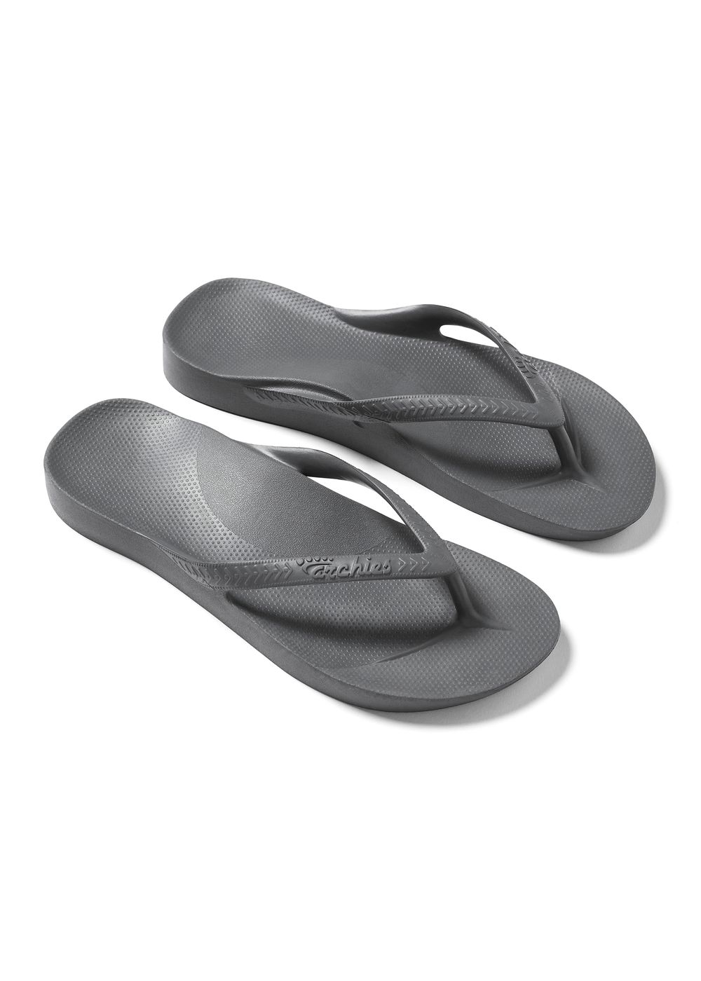 Archies Arch Support Flip Flops Charcoal