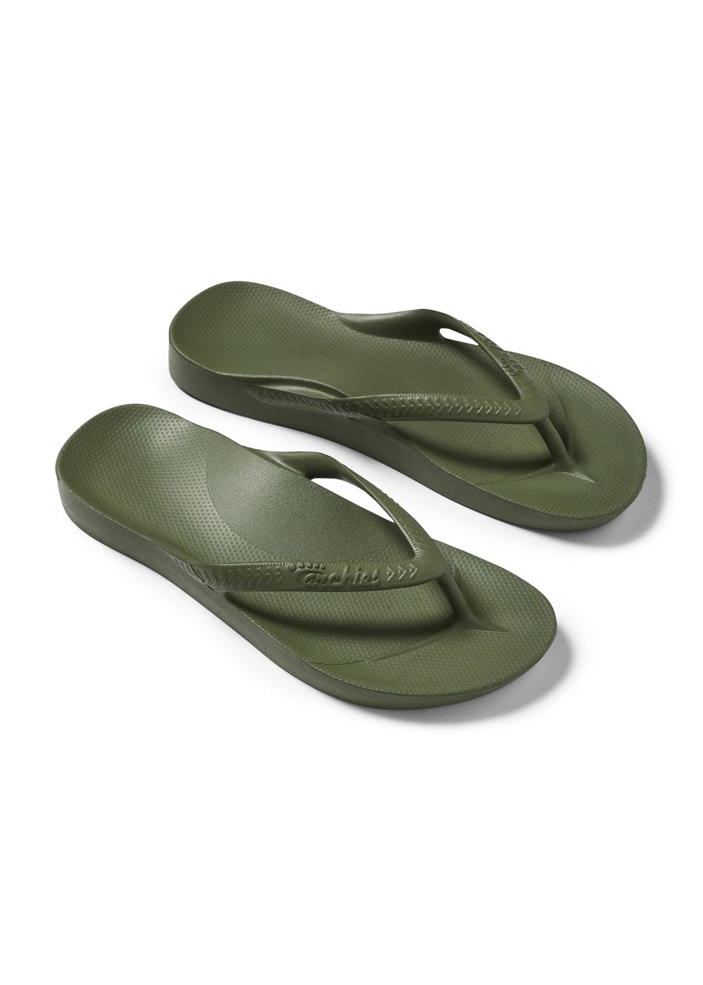 Archies Arch Support Flip Flops Olive