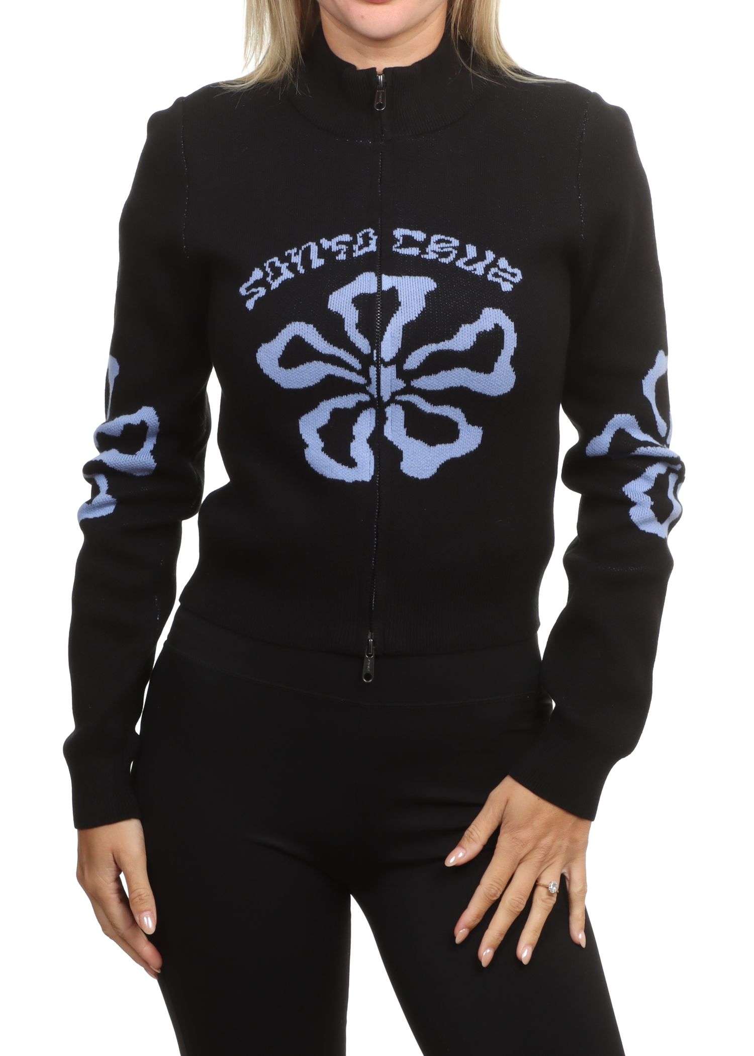 Santa Cruz Flower Knit Track Top Black Wash