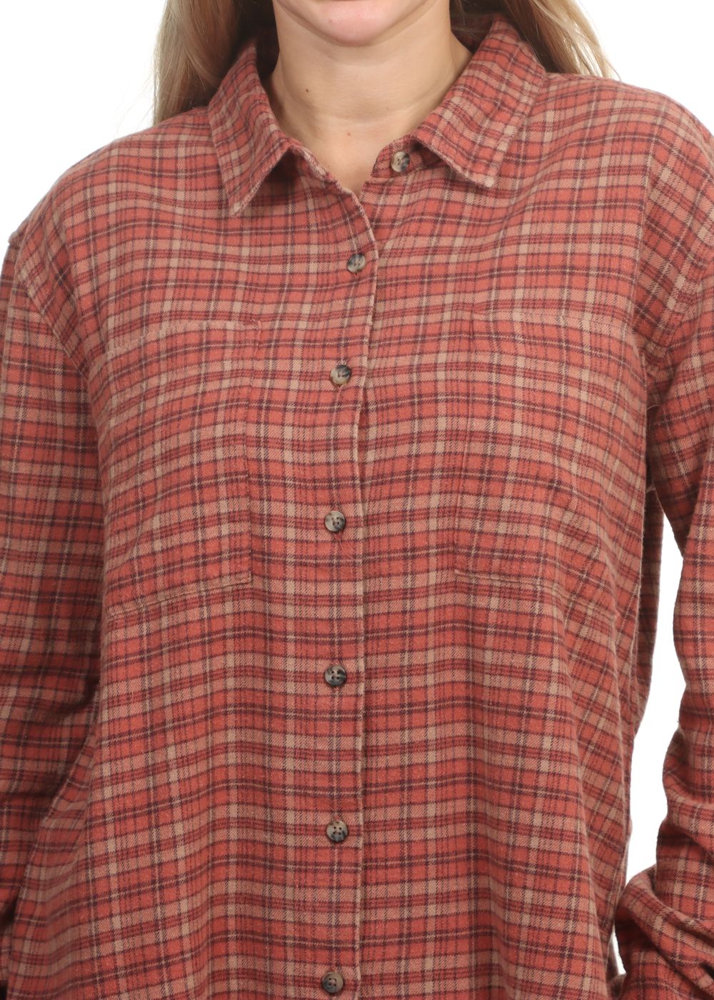 Volcom Plaid To Meet U 2 Shirt Chestnut Brown